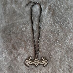 DC Comics Silver Bat Emblem Necklace